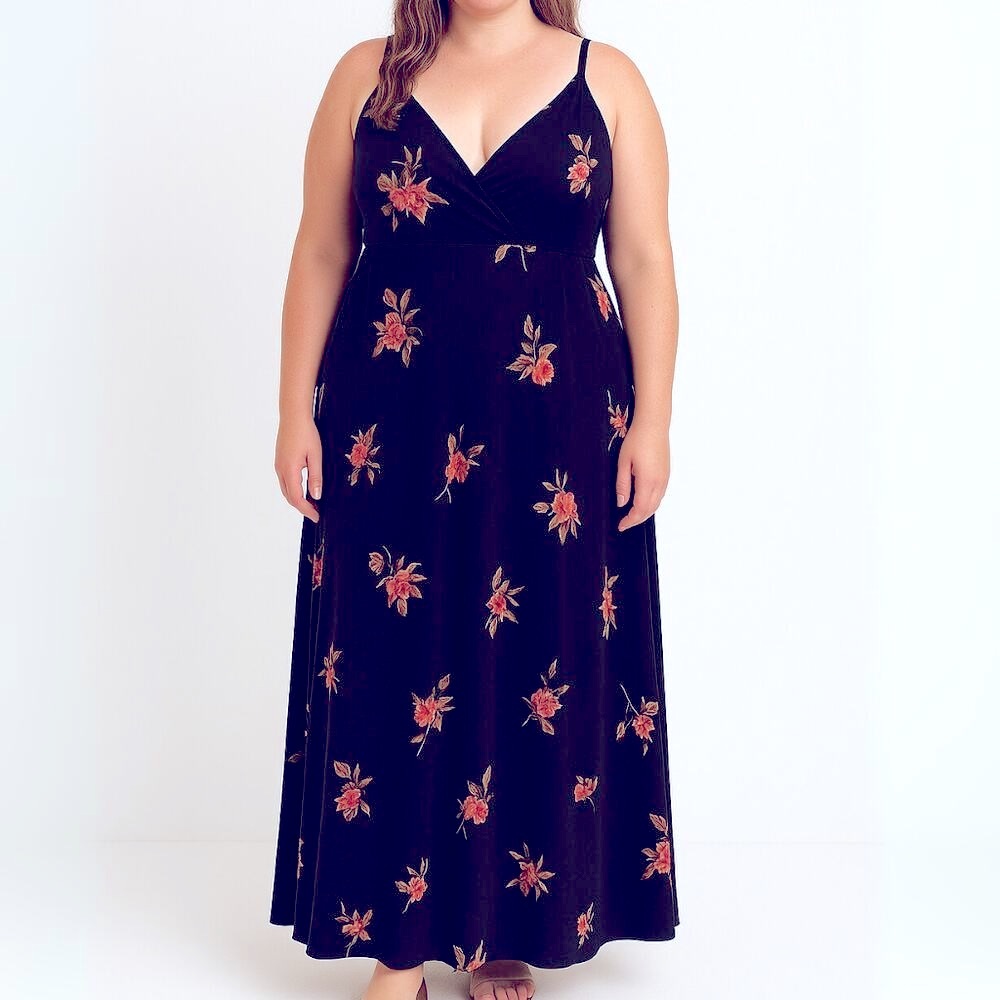 Nine Britton Willow floral maxi dress black –‎ 1X